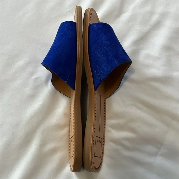 NWOB Dolce Vita Blue Suede Slide Sandals - Picture 3 of 5